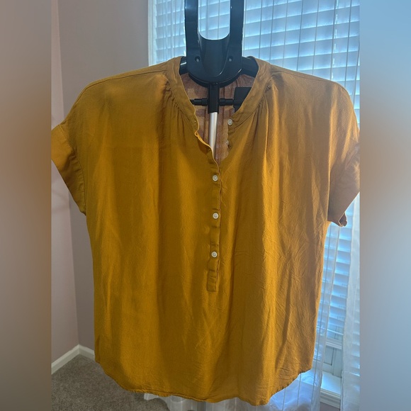 J. Crew Mustard Blouse with Buttons - Picture 1 of 3